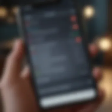 Navigating Digital Boundaries A close-up of a smartphone displaying various app notifications.