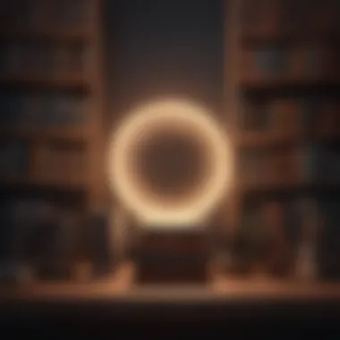 Bookshelf with Glowing Halo