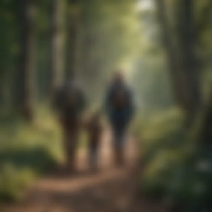 Couple walking hand in hand in nature