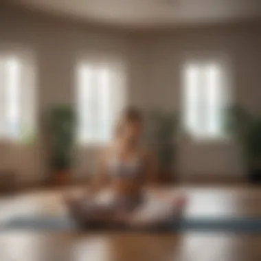 Mindful Yoga Practice Woman practicing yoga in a serene environment