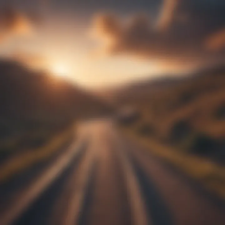 A winding road leading towards a bright horizon representing the journey to recovery