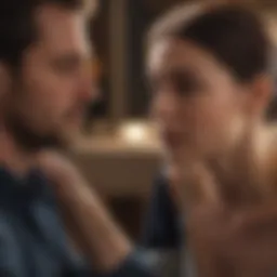 A couple engaged in deep conversation