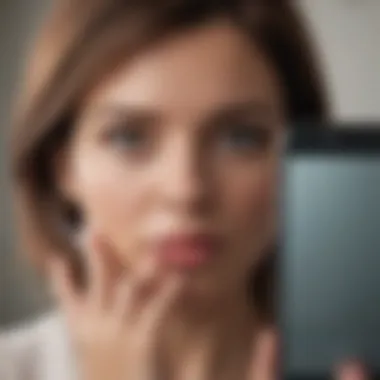 Secretive Phone Usage Woman hiding her phone screen from view