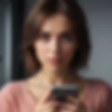 Suspicious Communication Patterns Woman receiving mysterious text messages