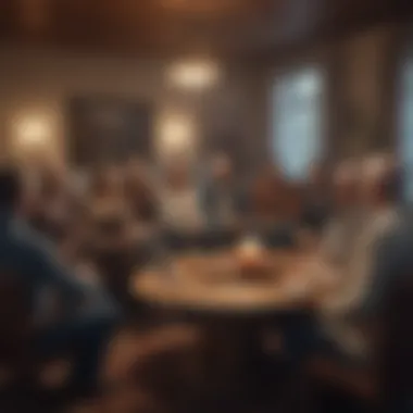 Community Gathering for Divorcees Support group meeting in a cozy setting