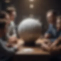 A diverse group brainstorming creative team names