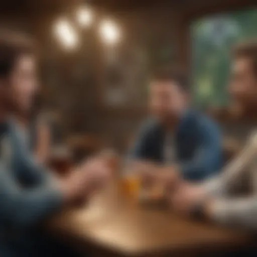 A group of friends engaging in a lively discussion