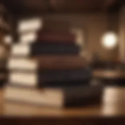 A stack of inspiring books on a wooden table, symbolizing knowledge and growth.