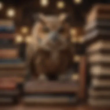Curious Mind: Owl and Books Illustration of a wise owl perched on a stack of books