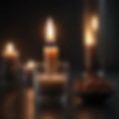 Dark room with a single flickering candle