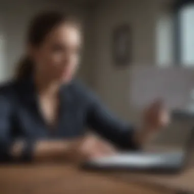 Man looking guilty while deleting messages