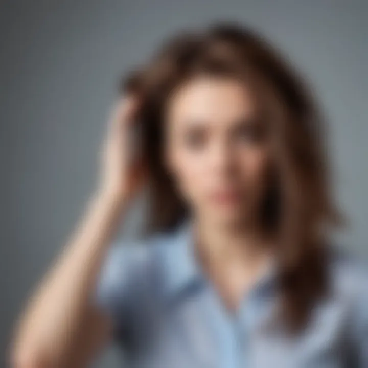 Woman nervously fidgeting with her hair
