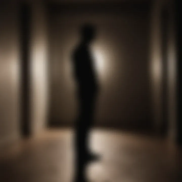 Silhouette of a person standing in the shadows