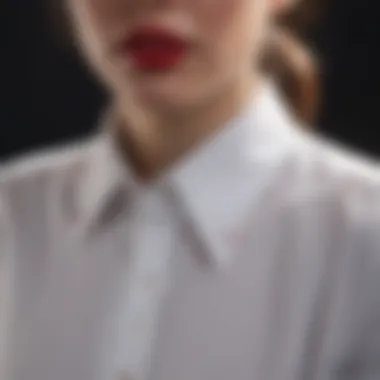 Red lipstick marks on a white shirt collar