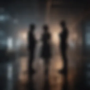 Navigating Emotional Dynamics Silhouetted figures in a tense conversation