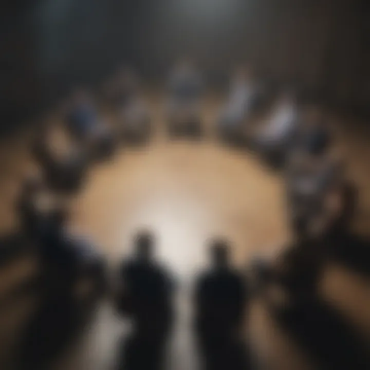 Diverse group of individuals seated in a circle, representing community-based support systems