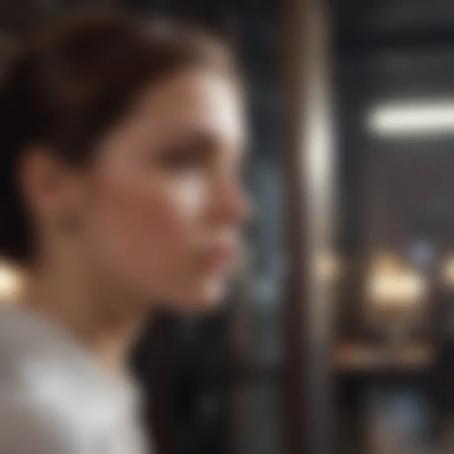 Elegant Woman Reflecting on Values