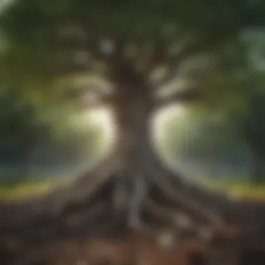 Illustration of a tree with roots symbolizing inner strength and resilience