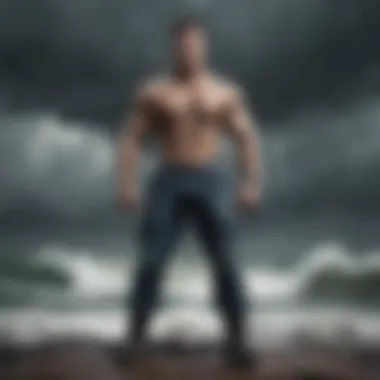 Strength in Adversity Illustration of a person standing strong against a storm