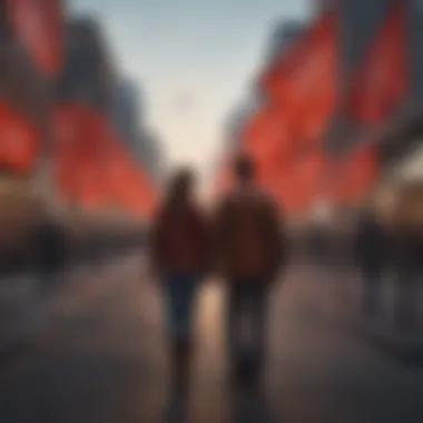 Awareness of Warning Signs Illustration of a person recognizing red flags in a relationship