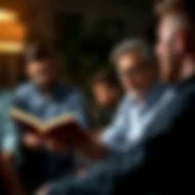 Story Sharing for Connection and Healing Individuals sharing stories in a supportive group setting