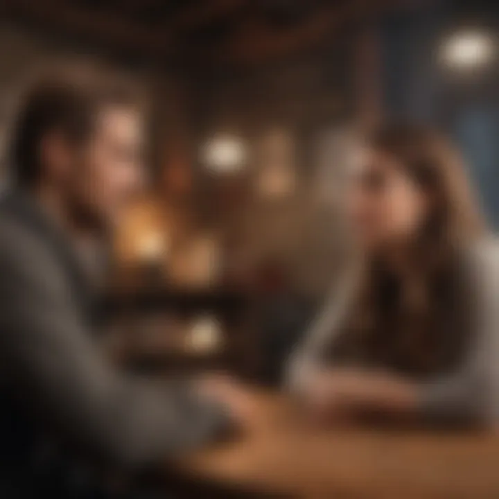 A guy and a girl discussing philosophical topics in a cozy setting