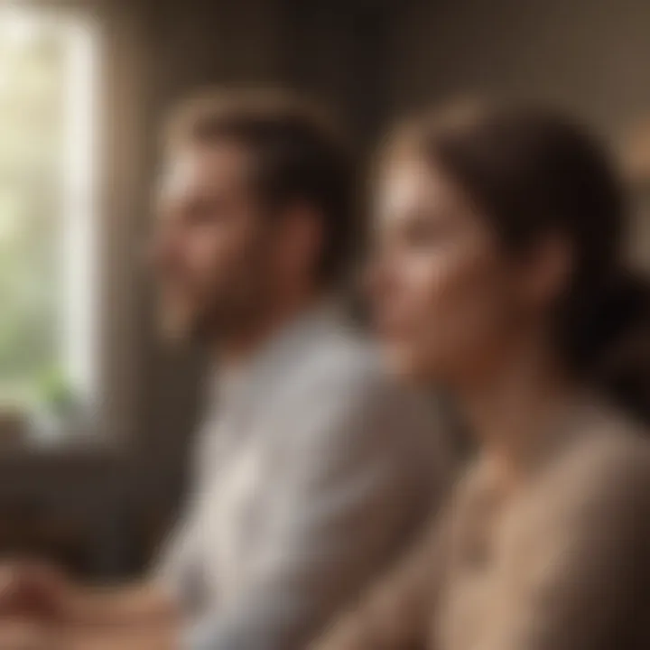 Couple practicing active listening in a peaceful setting