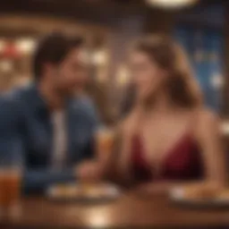 Illustration of a couple enjoying a romantic date night