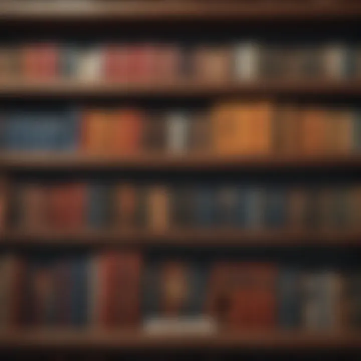 A collection of self-help books on a wooden shelf