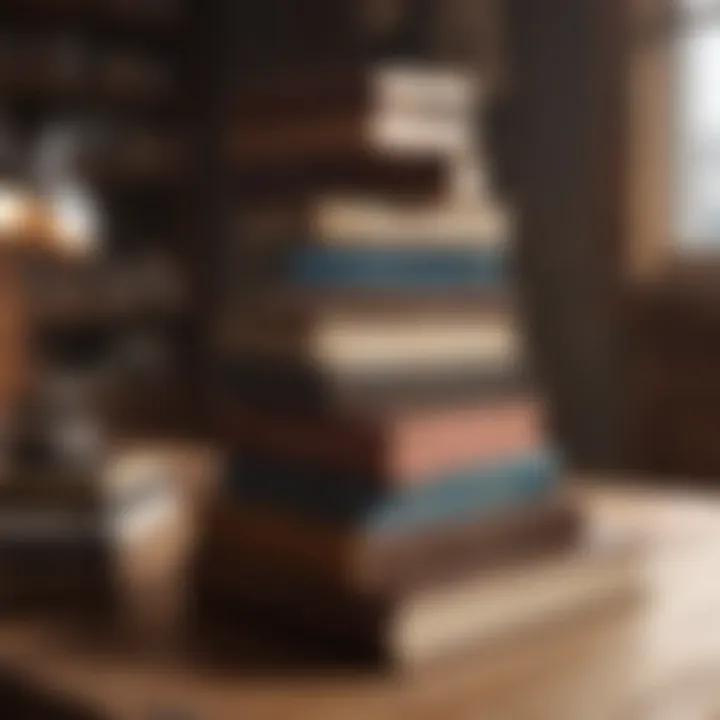 Stack of Motivational Books on Wooden Desk