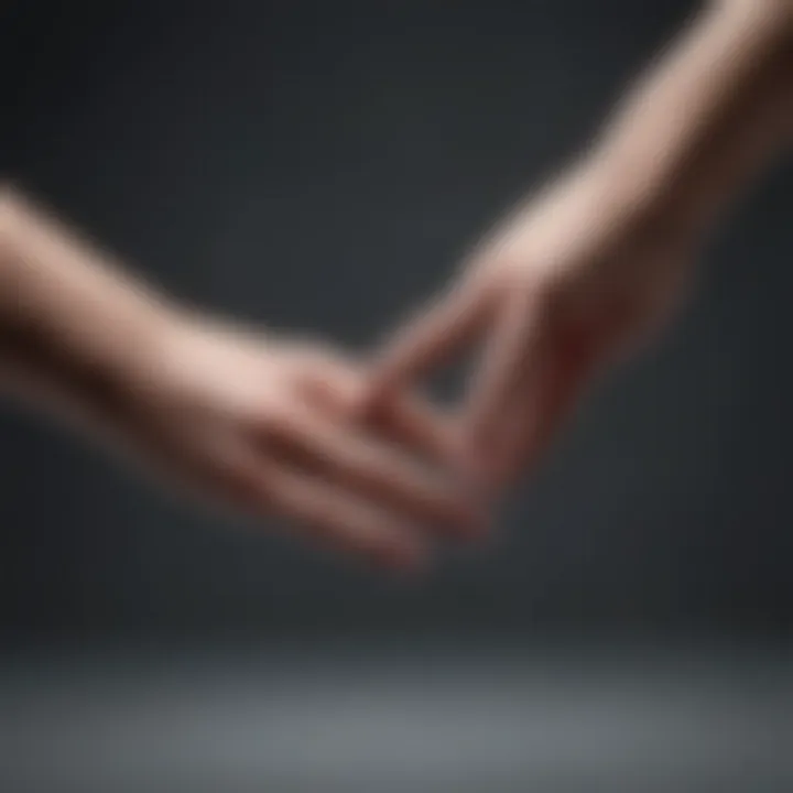 Symbolic depiction of a helping hand reaching out for support