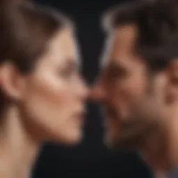 Abstract representation of two interconnected minds symbolizing communication in successful marriages