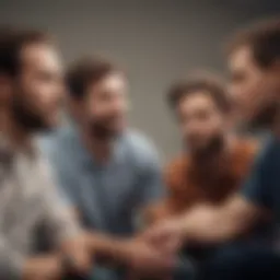 Illustration depicting the interconnectedness of emotions in a support group