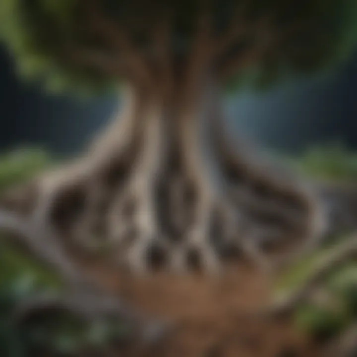 Foundation of Unity Illustration showing roots intertwining to form a strong foundation for a successful marriage