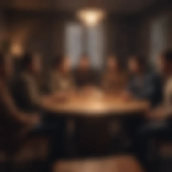 A dynamic group discussion in a cozy environment.