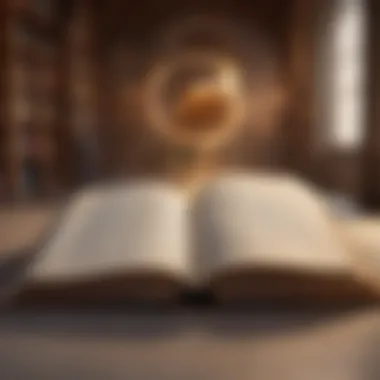 Journey of Self-Discovery An open book with pages turning, symbolizing the journey of self-discovery through literature.