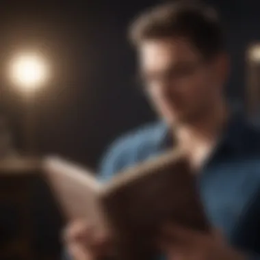 Enhancing Emotional Awareness Through Reading A thoughtful individual reading a book on emotional intelligence.