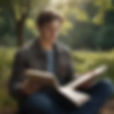 Finding Clarity and Growth in Nature A peaceful outdoor setting with a person engaged in reading.