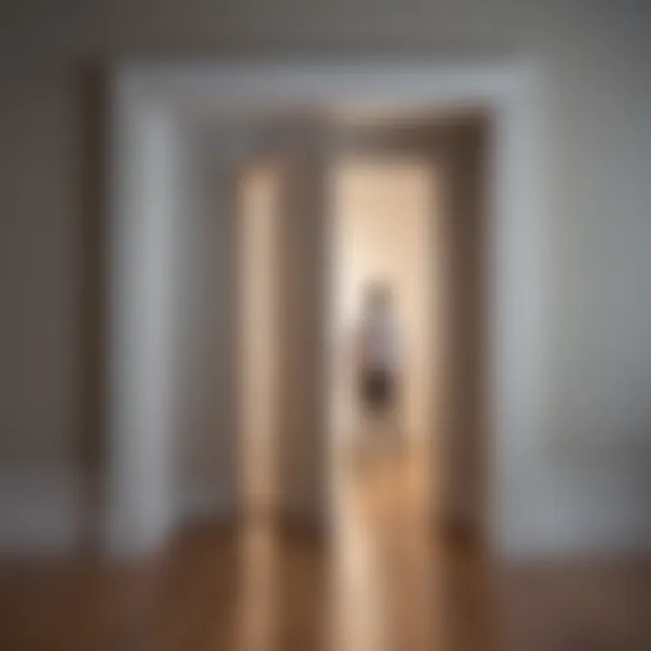 Abstract depiction of a person walking through a door towards personal growth and transformation