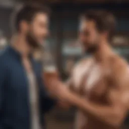 Two individuals sharing a moment of camaraderie and connection