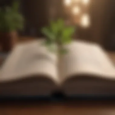 Highlighted Insights on Growth An open book with highlighted text on personal growth.