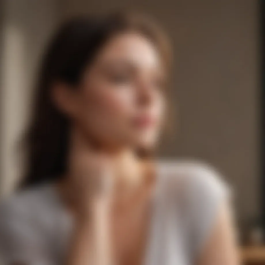 Elegant woman embracing self-care routine