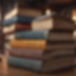 A stack of classic literature books