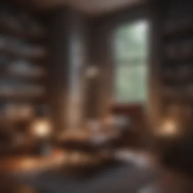 Cozy Reading Environment A cozy reading nook with a comfortable chair and bookshelves.