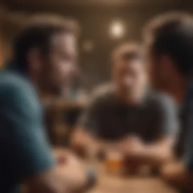 New Father Conversing with Fellow Dads New father engaging in a conversation with fellow dads