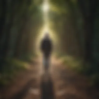 Navigating the Path to Healing A labyrinthine path leading towards a light at the center, symbolizing the journey of healing in non-military PTSD support groups