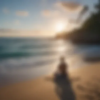 Serene beach setting for meditation in Oahu