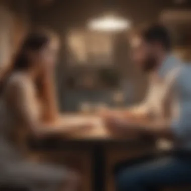 Navigating Marriage Challenges Together Couple discussing marriage issues in online support group