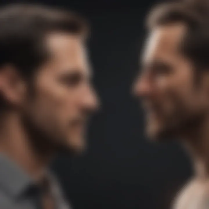 A dynamic interaction between two individuals symbolizing effective communication.