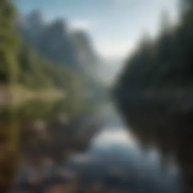 Tranquility and Clarity A serene landscape representing tranquility and clarity of mind.